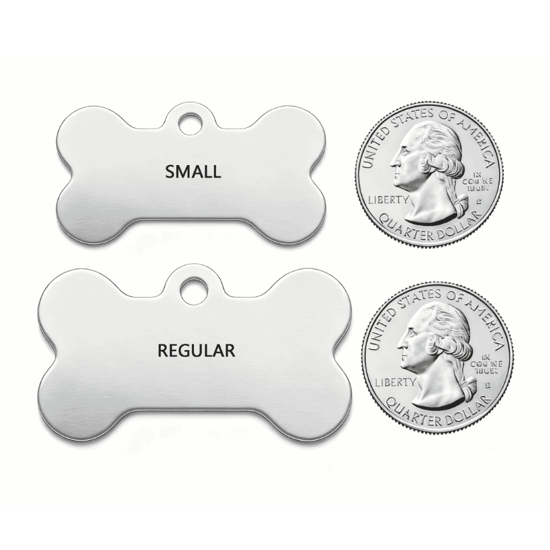 Personalized Bone Dog Tag - Engraved Stainless Steel Pet ID