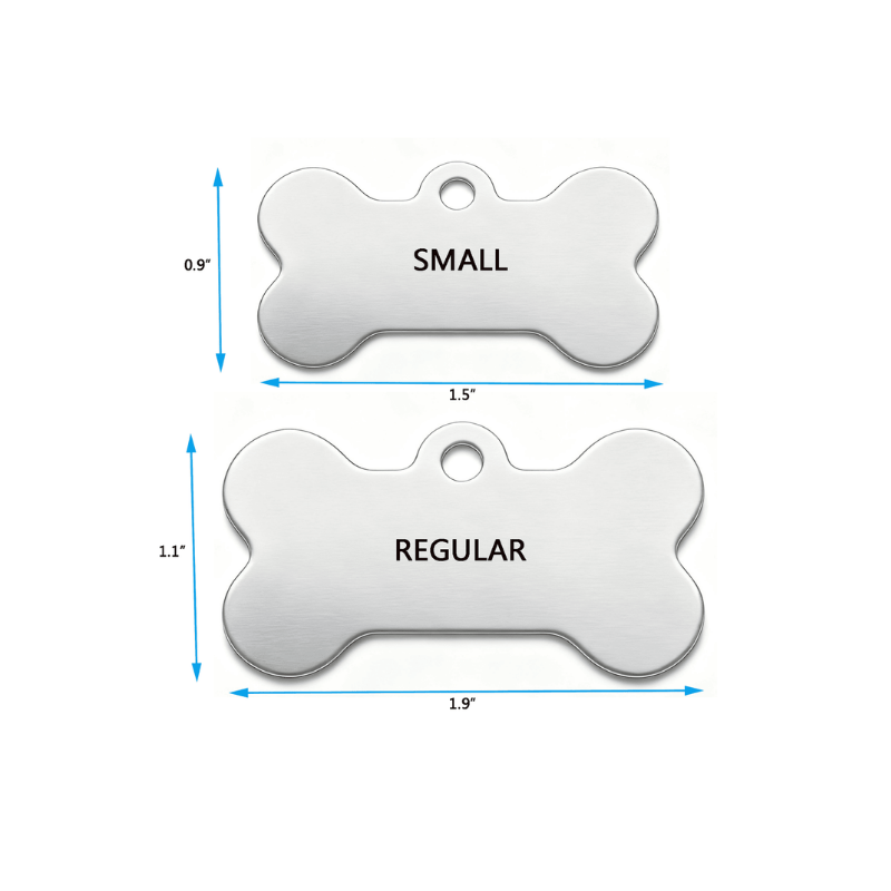 Personalized Bone Dog Tag - Engraved Stainless Steel Pet ID