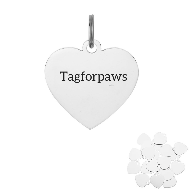 Custom Heart Stainless Steel Dog Tag - Personalized Pet ID